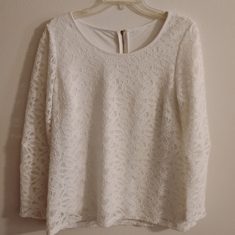 Calvin Klein White Lace Blouse